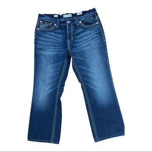 Mek Markham Jeans Straight For Dark Wash Mens Size 32X28 Hemmed Button Fly